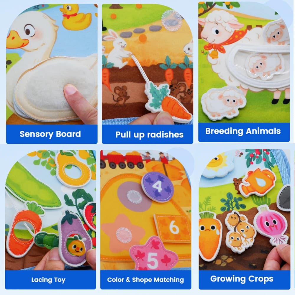Książeczka sensoryczna Montessori Farma